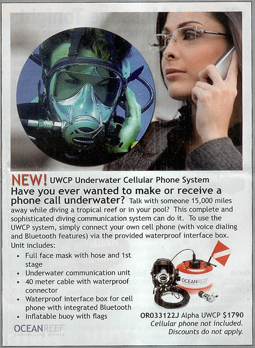 Underwater Cellphone System Ad