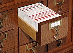 Card catalog file drawer