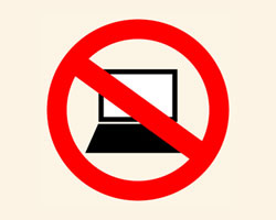 No Computers sign