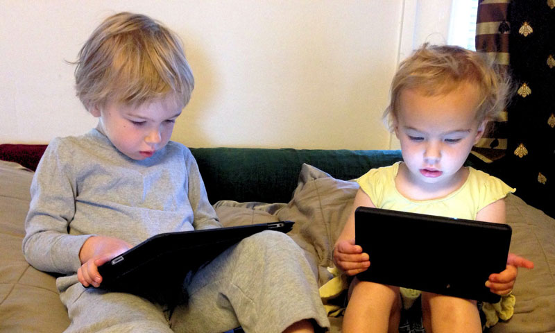 Children using tablets